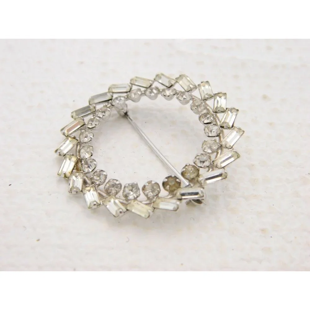 .925 Sterling Silver Carl Art Clear Glass Rhinston